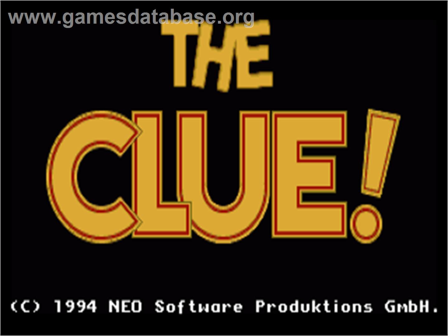 Clue!, The - Commodore Amiga - Artwork - Title Screen