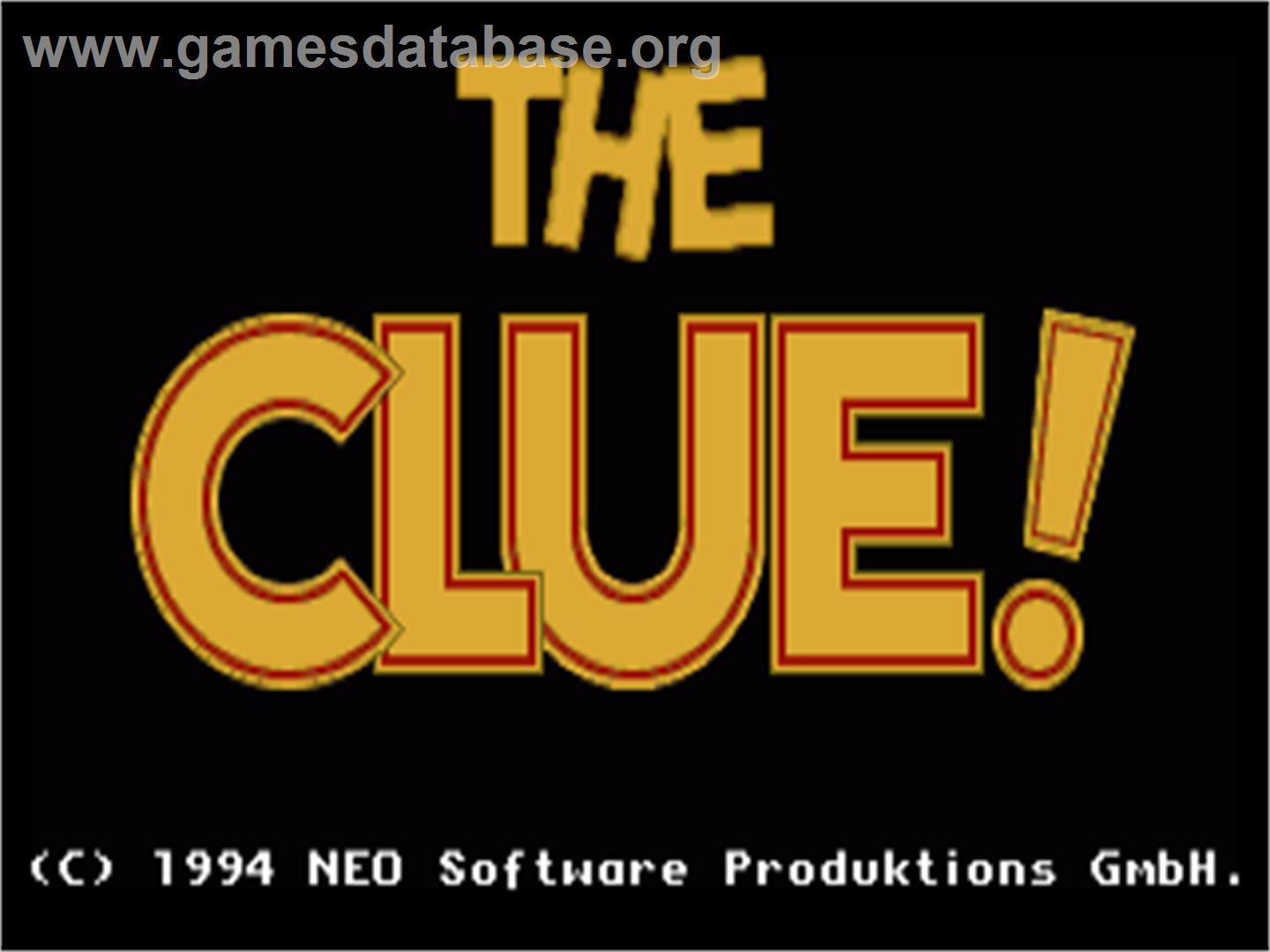 Clue: Master Detective - Commodore Amiga - Artwork - Title Screen