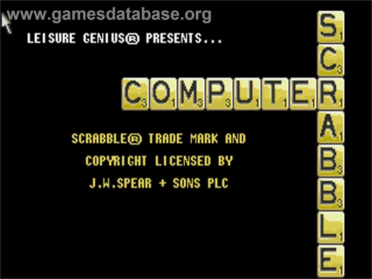 Computer Scrabble - Commodore Amiga - Artwork - Title Screen