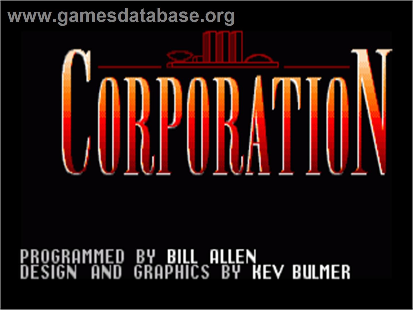 Corporation - Commodore Amiga - Artwork - Title Screen