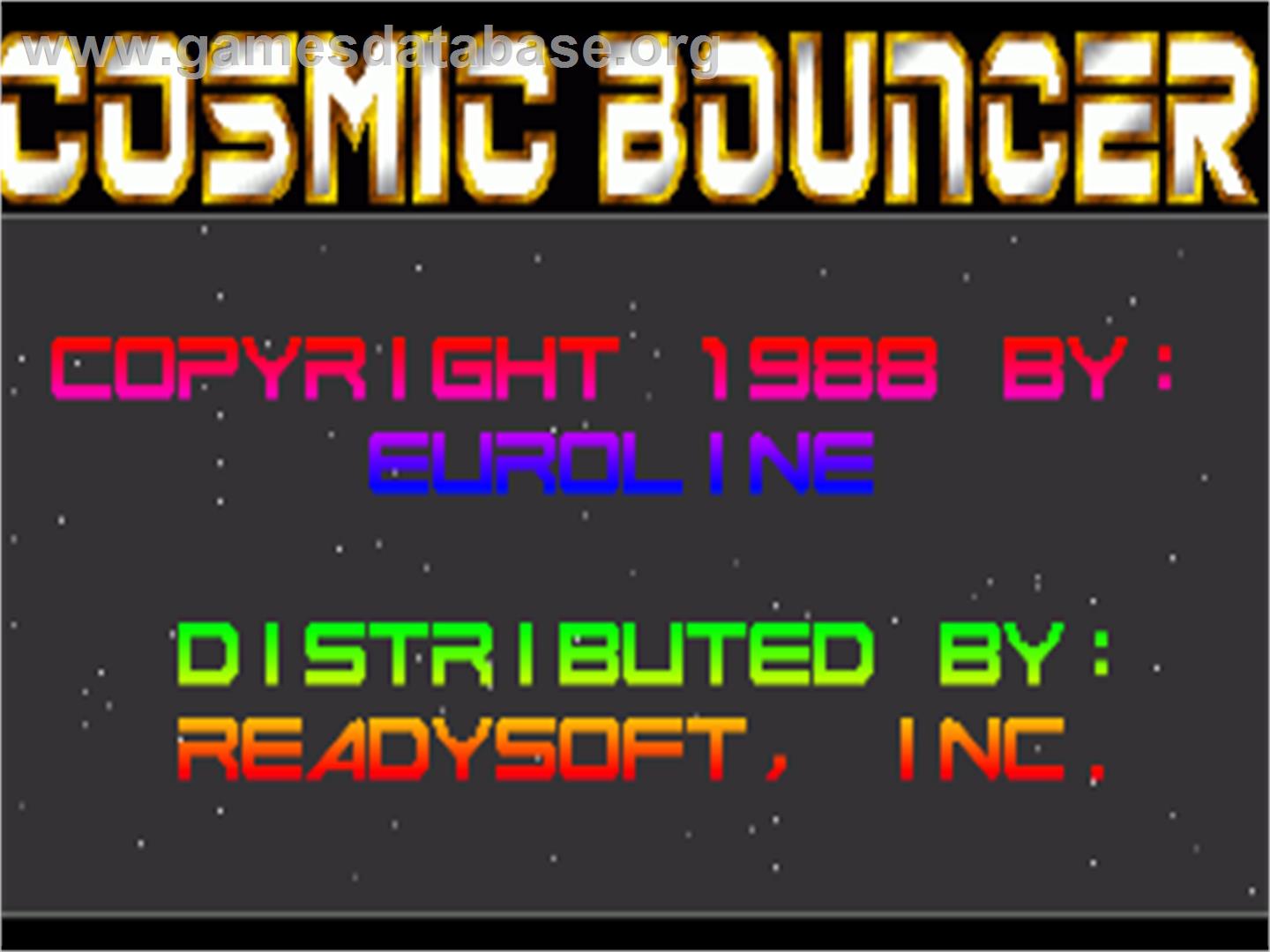 Cosmic Bouncer - Commodore Amiga - Artwork - Title Screen
