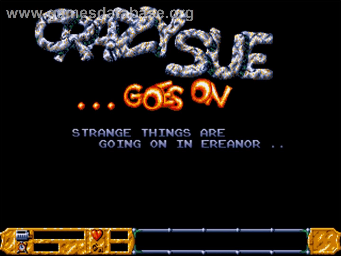 Crazy Sue... Goes On - Commodore Amiga - Artwork - Title Screen