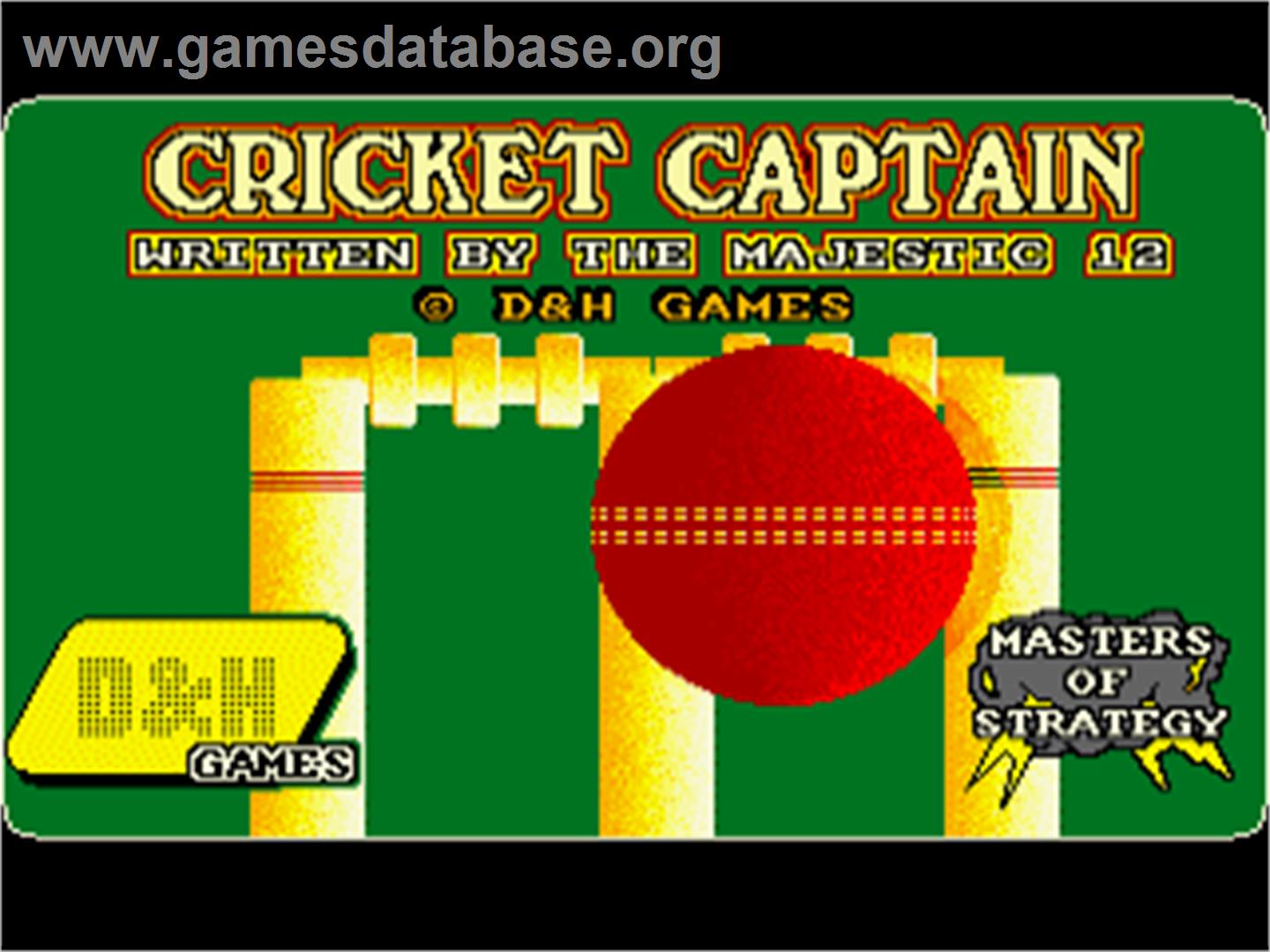 Cricket Captain - Commodore Amiga - Artwork - Title Screen