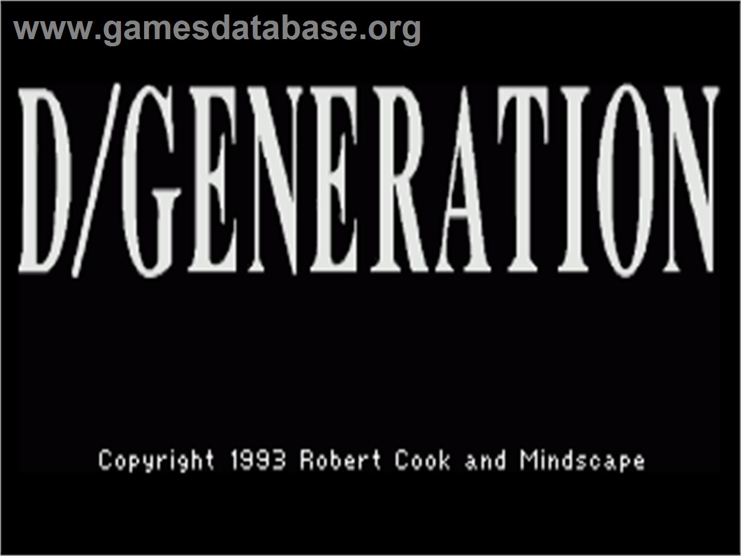 D/generation - Commodore Amiga - Artwork - Title Screen