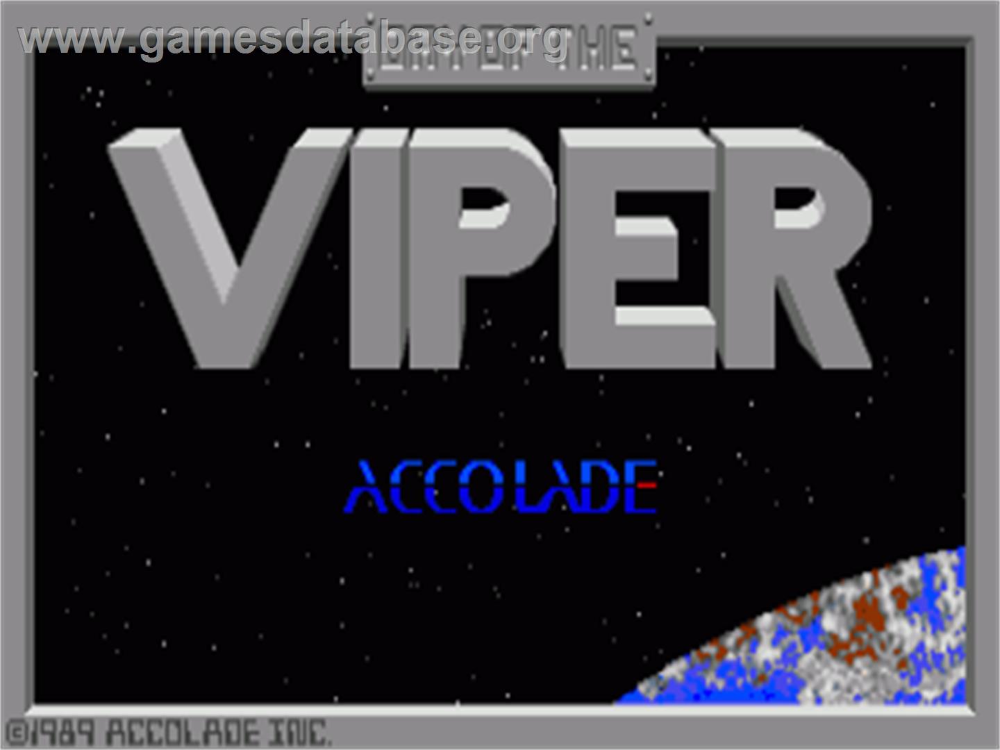 Day of the Viper - Commodore Amiga - Artwork - Title Screen