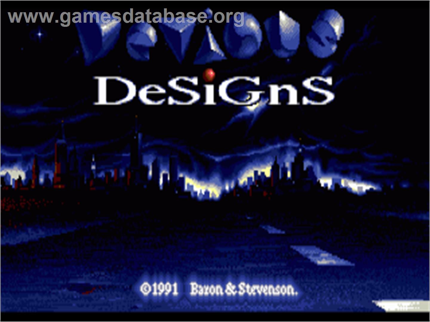 Devious Designs - Commodore Amiga - Artwork - Title Screen