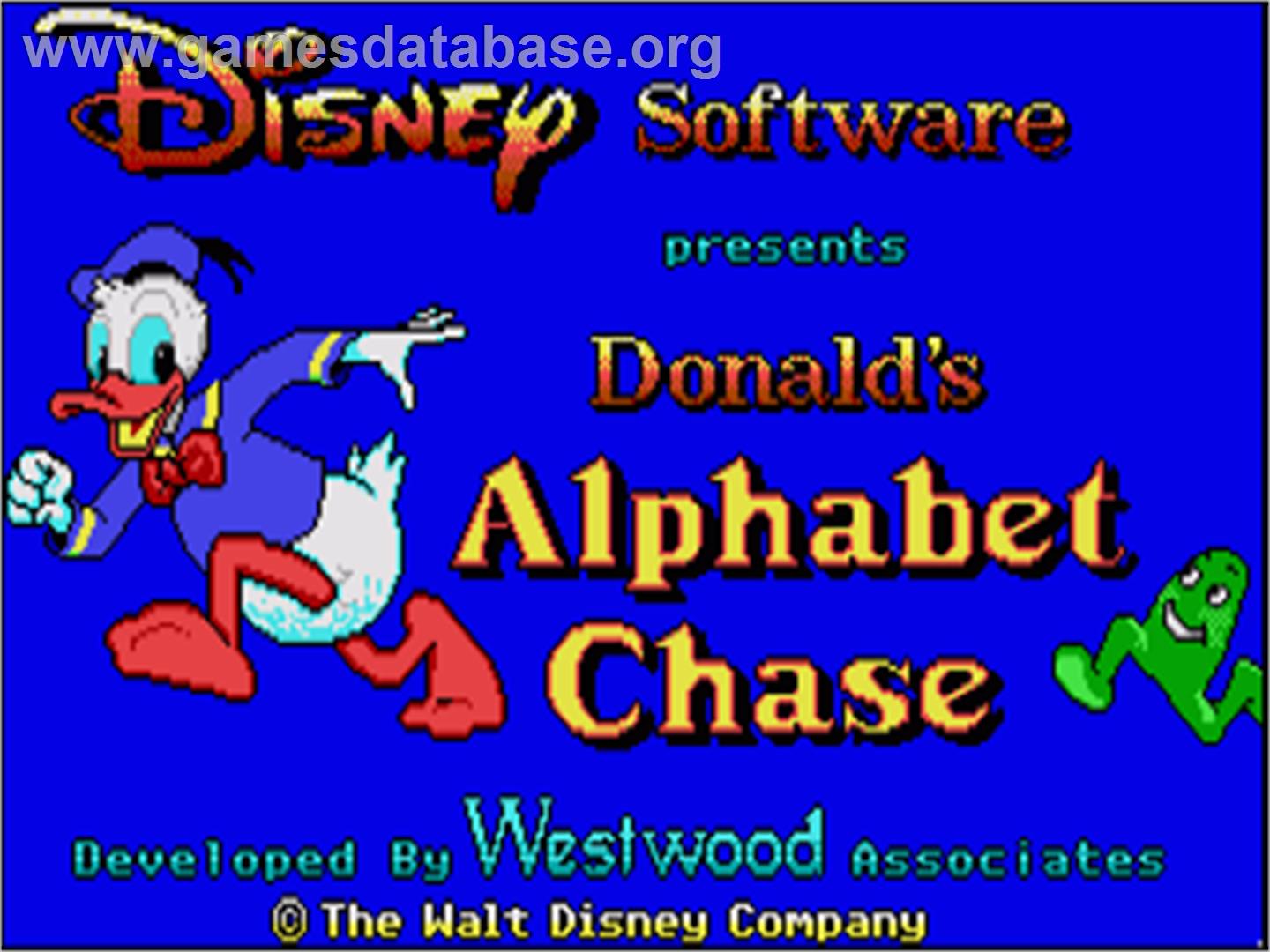 Donald's Alphabet Chase - Commodore Amiga - Artwork - Title Screen