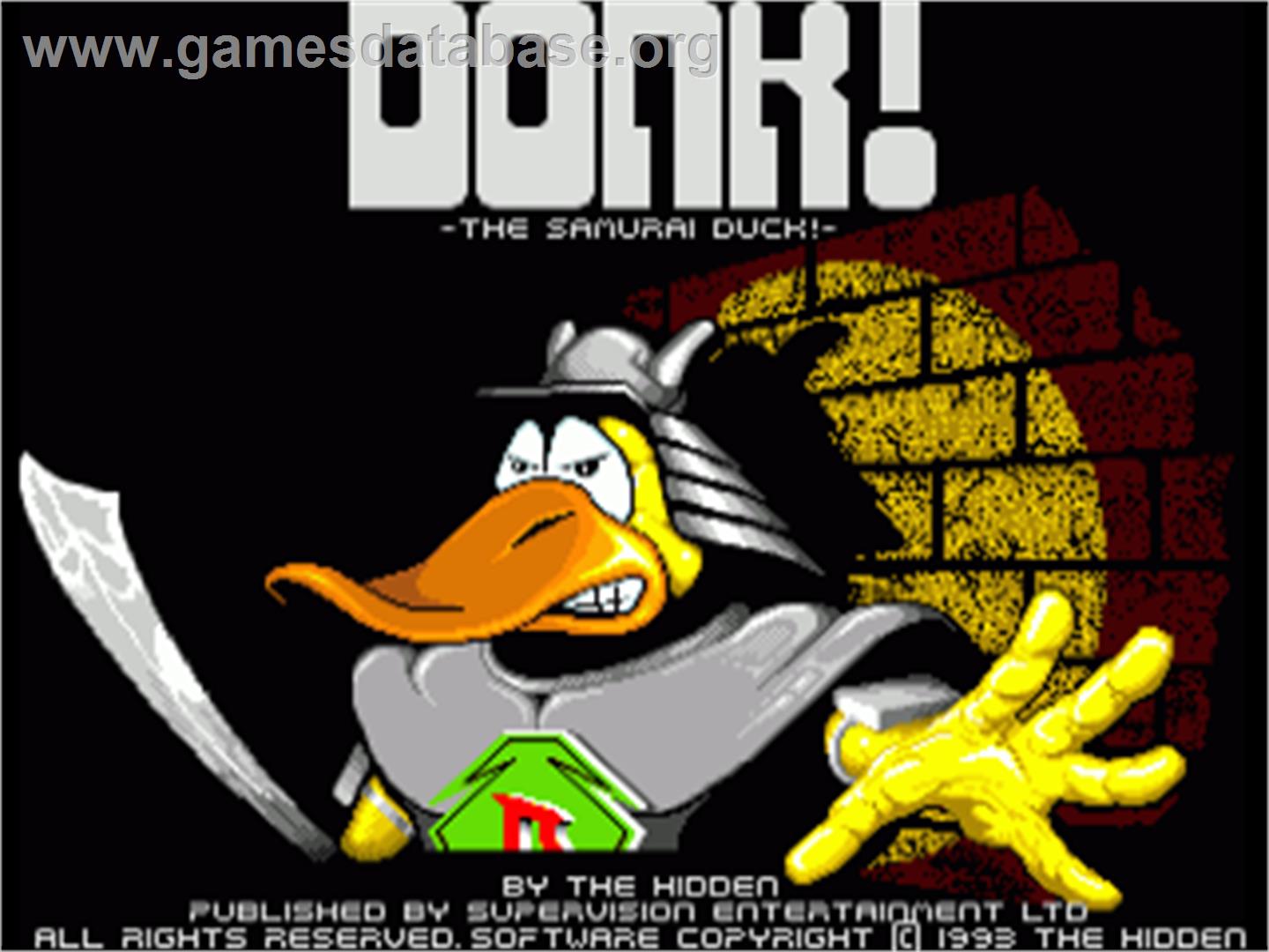 Donk!: The Samurai Duck - Commodore Amiga - Artwork - Title Screen