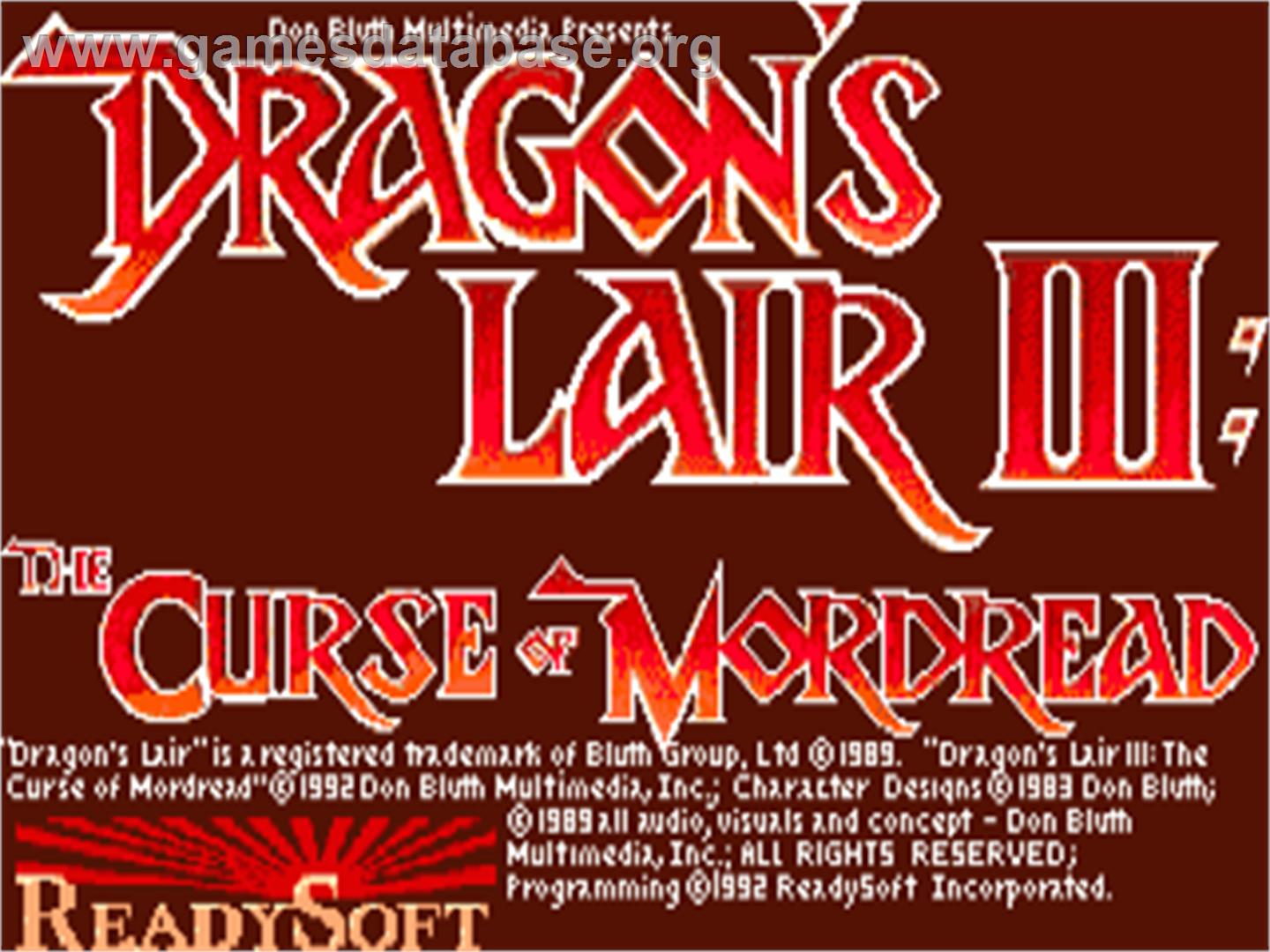 Dragon's Lair 3: The Curse of Mordread - Commodore Amiga - Artwork - Title Screen