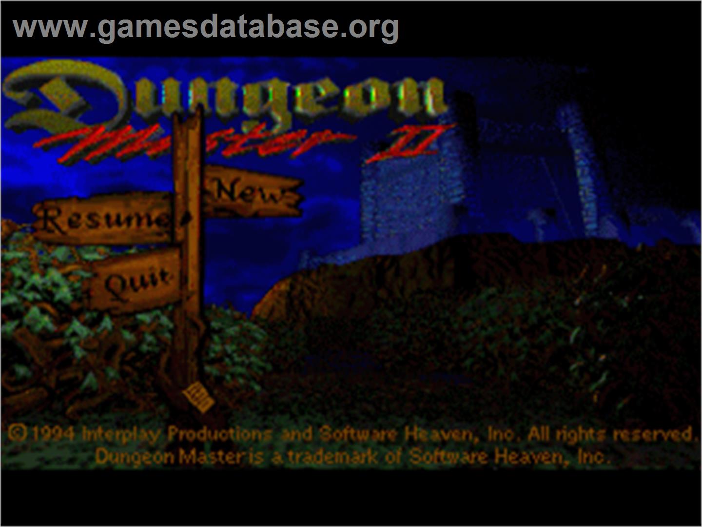 Dungeon Master II: The Legend of Skullkeep - Commodore Amiga - Artwork - Title Screen