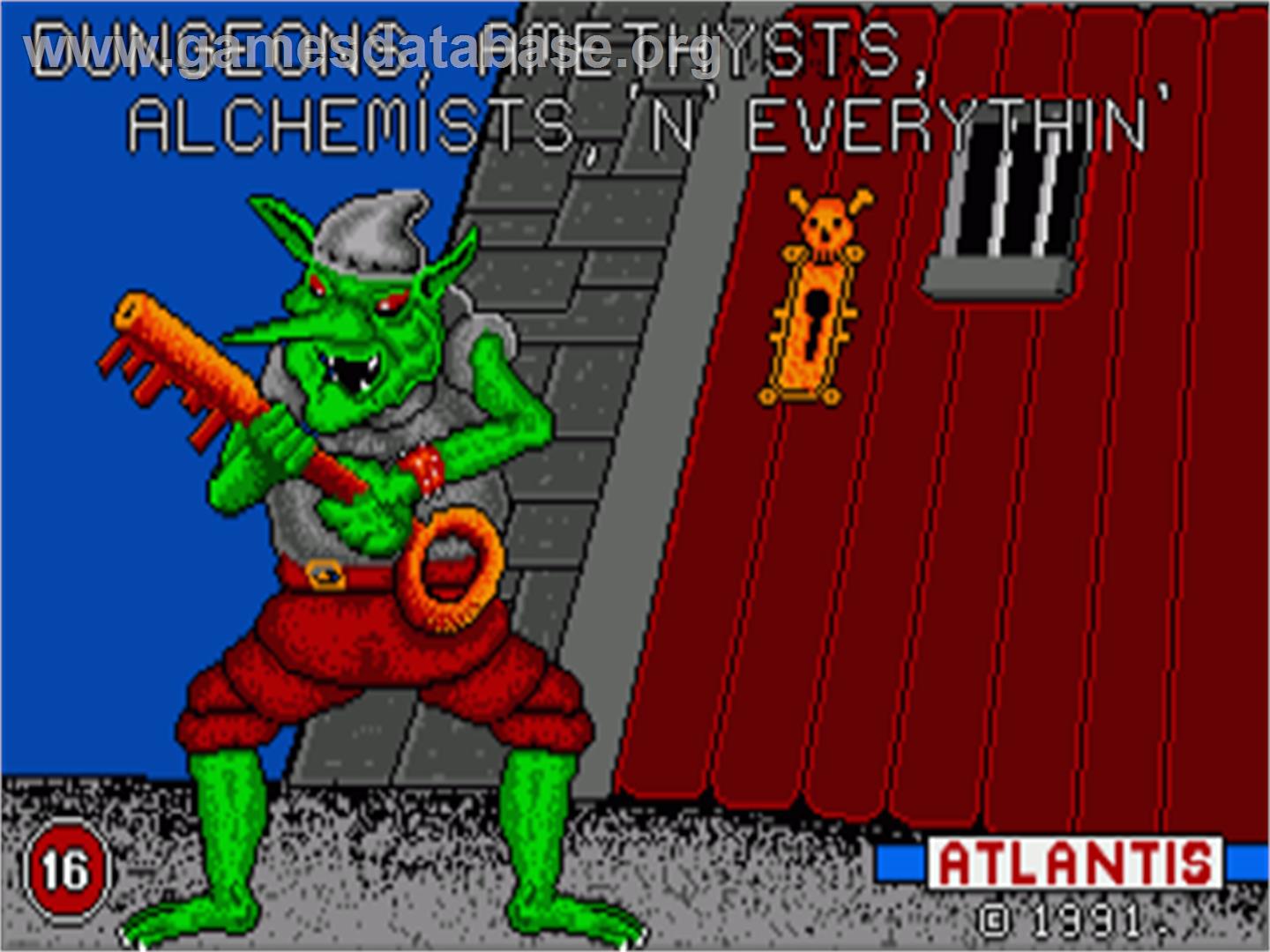 Dungeons, Amethysts, Alchemists 'n' Everythin' - Commodore Amiga - Artwork - Title Screen