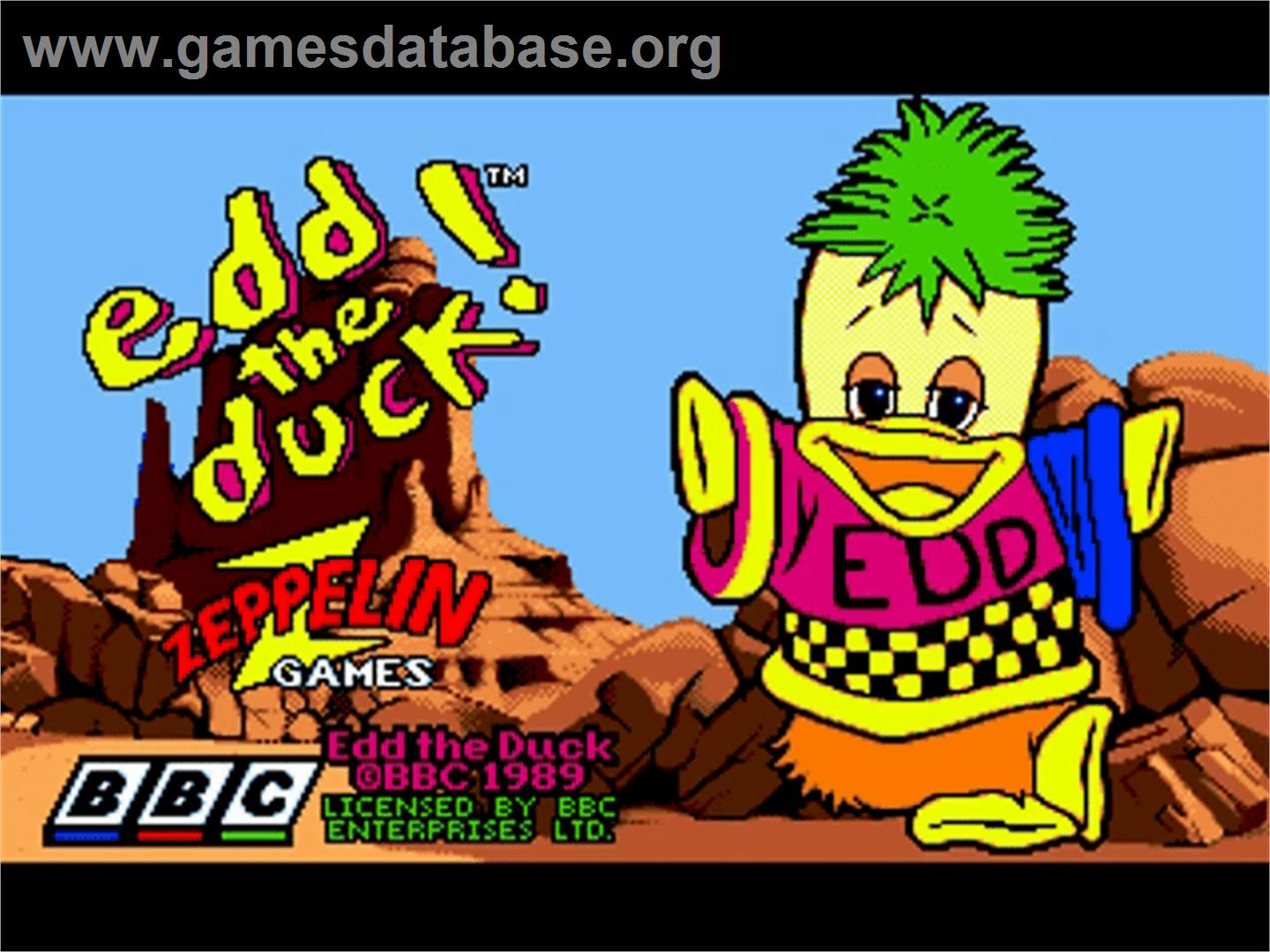 Edd The Duck 2 - Commodore Amiga - Artwork - Title Screen