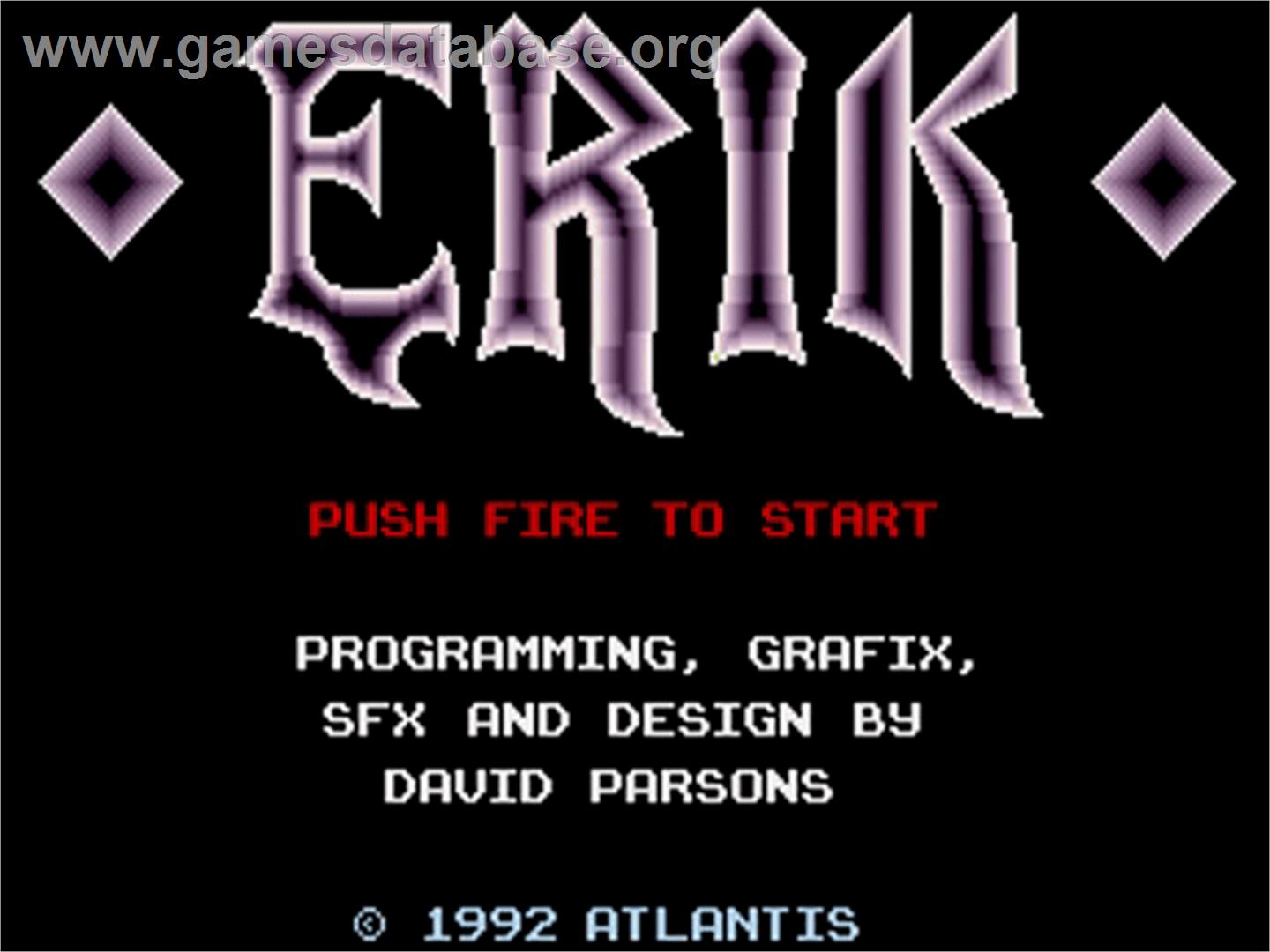 Erik - Commodore Amiga - Artwork - Title Screen