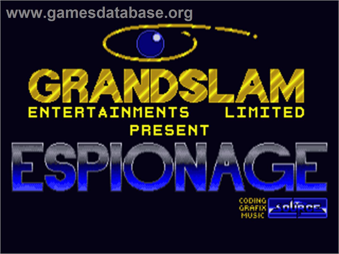 Espionage - Commodore Amiga - Artwork - Title Screen