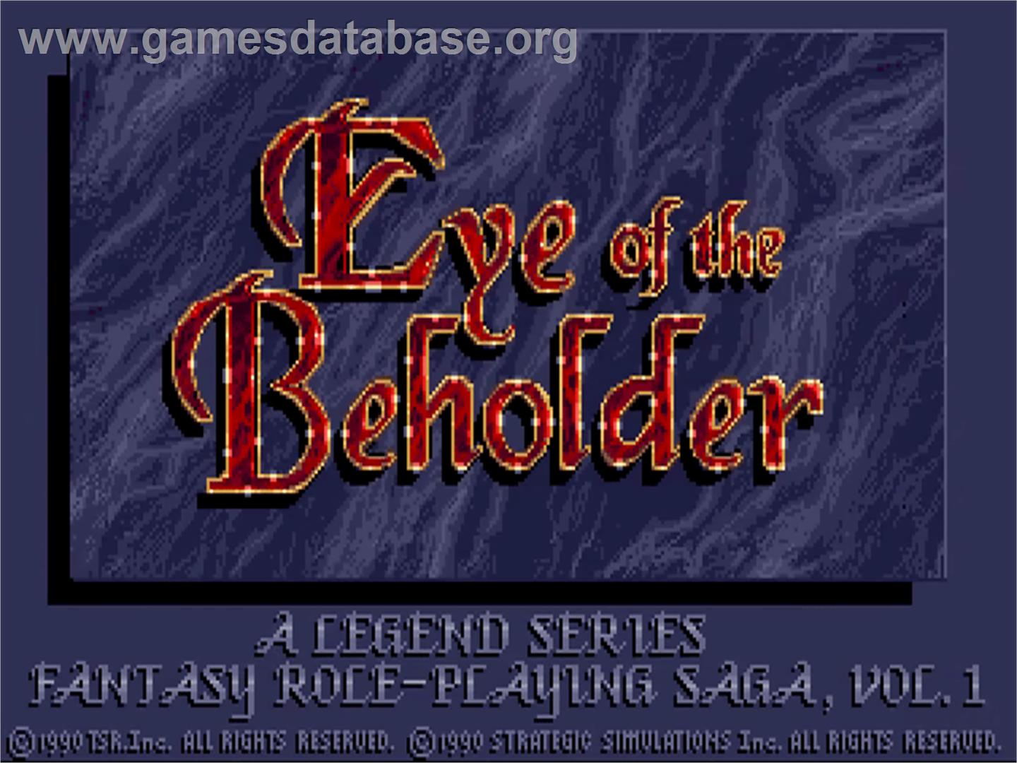 Eye Of The Beholder - Commodore Amiga - Artwork - Title Screen