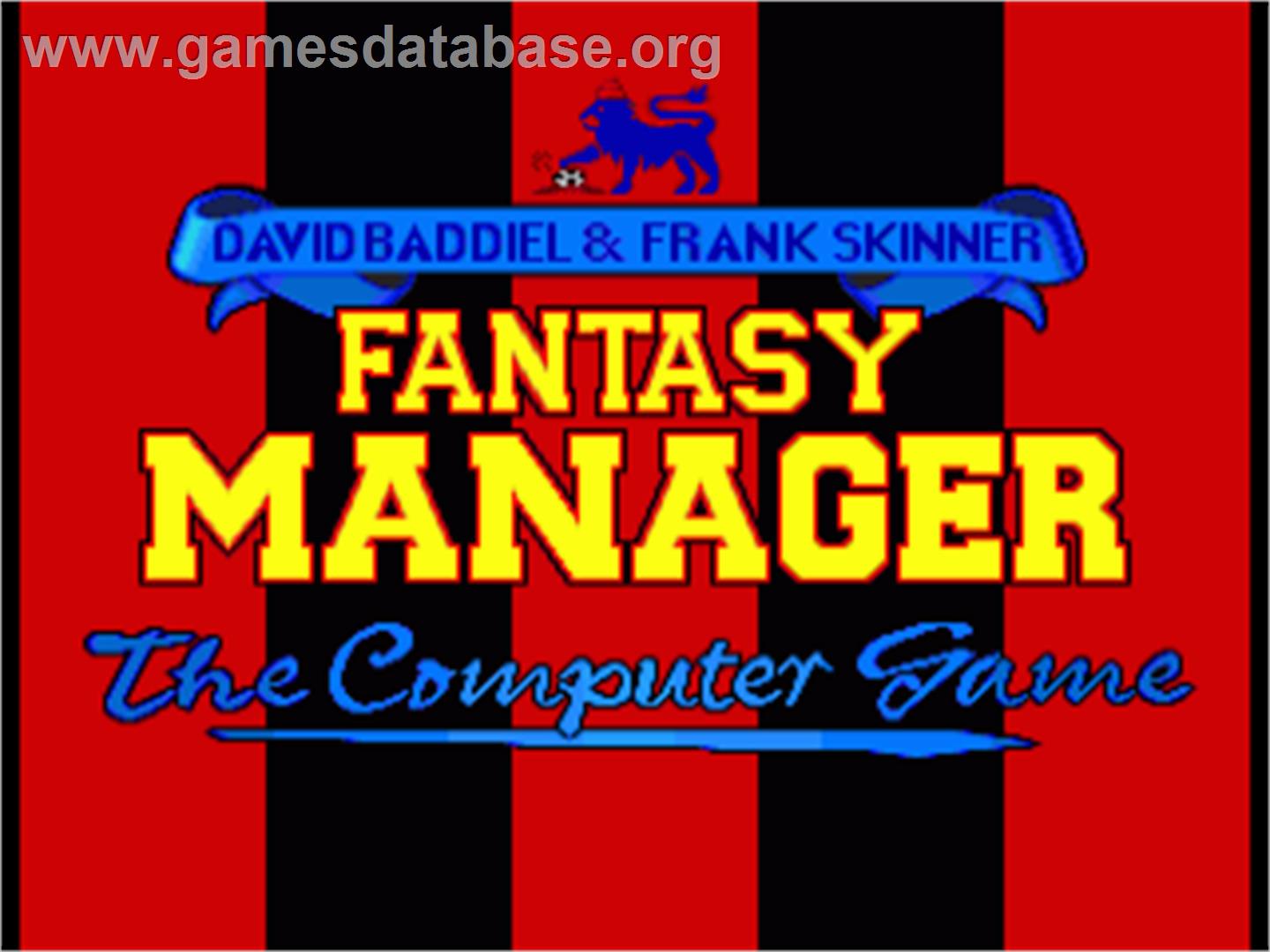 Fantasy Manager: The Computer Game - Commodore Amiga - Artwork - Title Screen