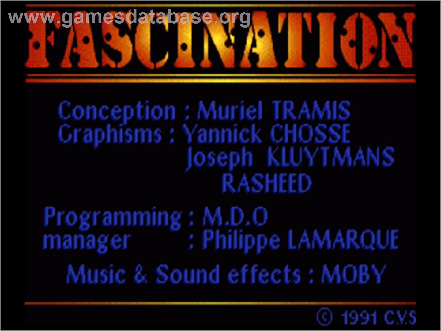 Fascination - Commodore Amiga - Artwork - Title Screen