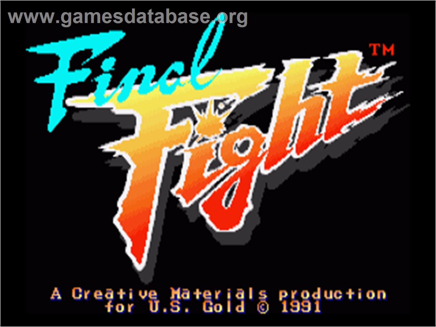 Final Fight - Commodore Amiga - Artwork - Title Screen