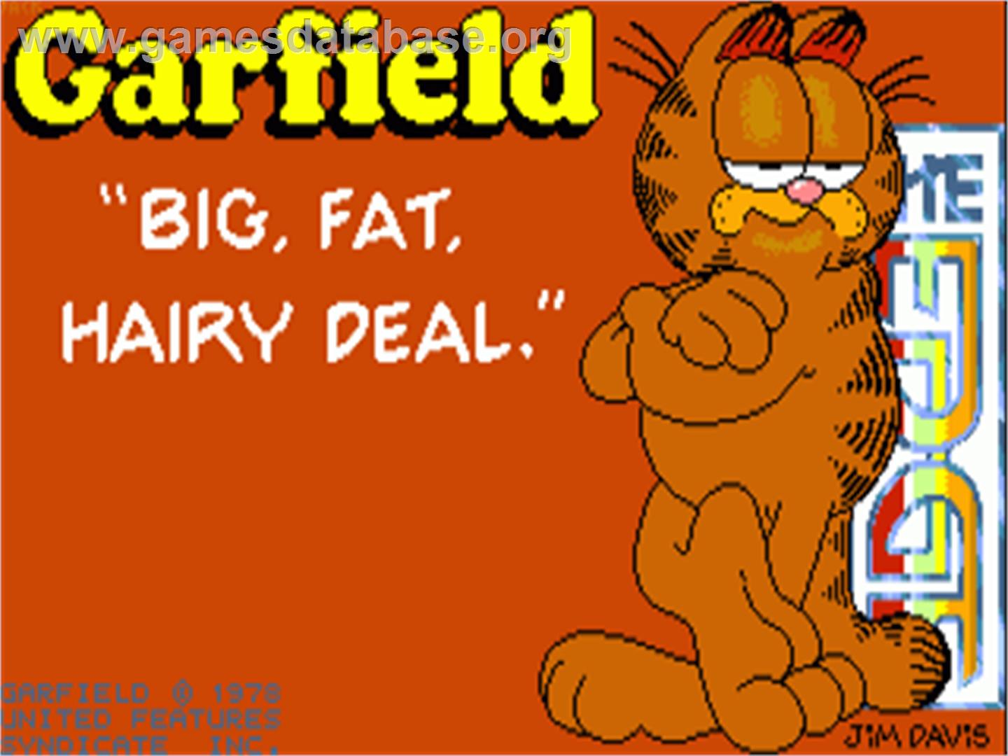 Garfield: Big, Fat, Hairy Deal - Commodore Amiga - Artwork - Title Screen