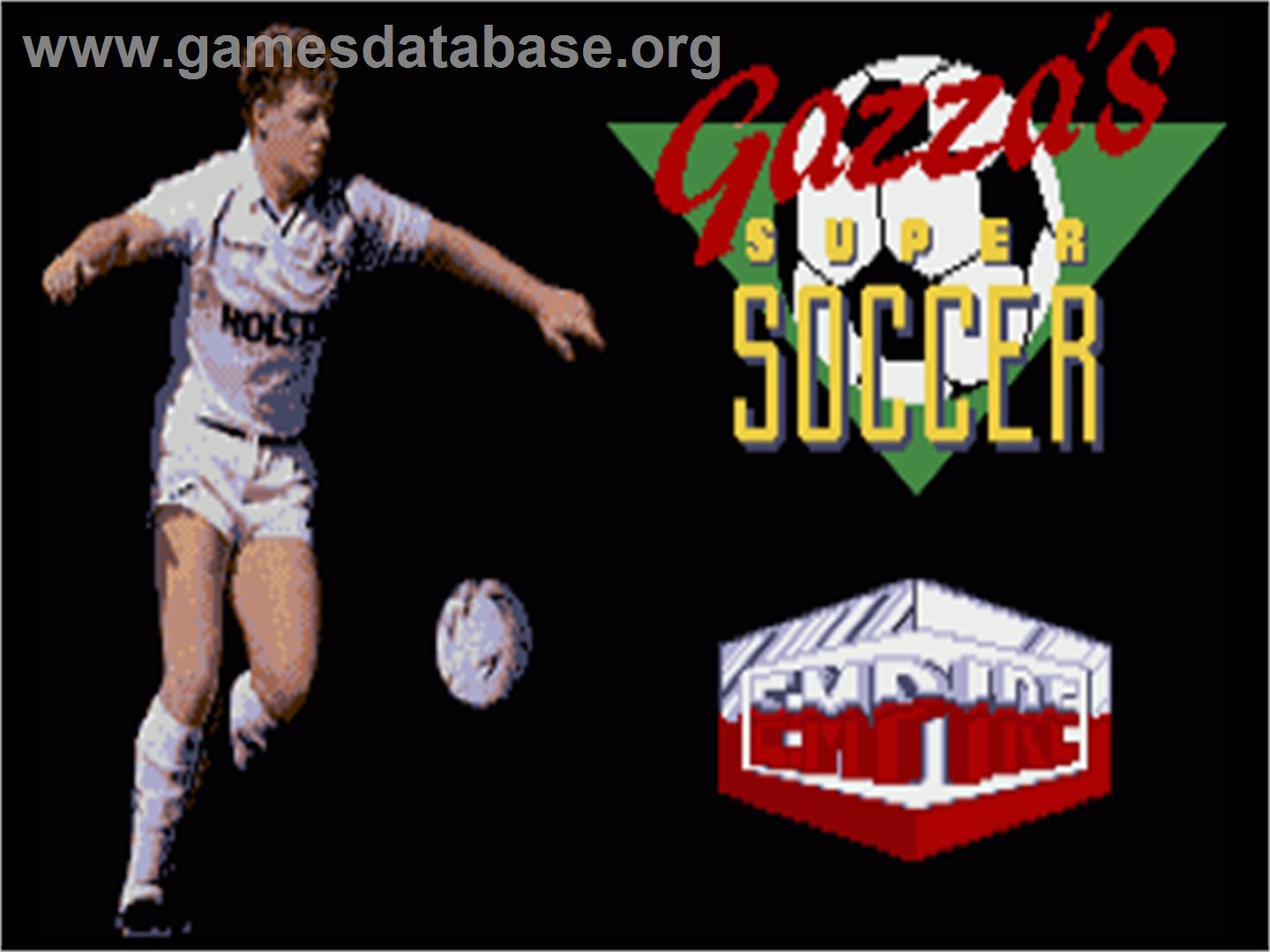 Gazza's Super Soccer - Commodore Amiga - Artwork - Title Screen