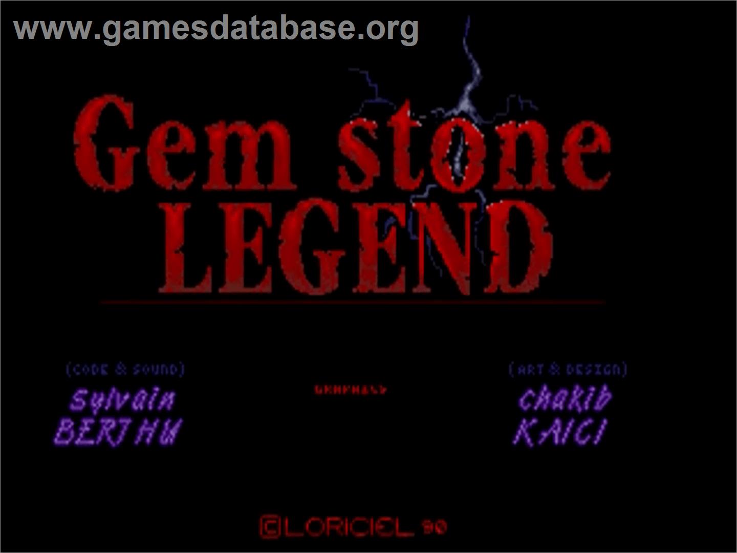 Gem Stone Legend - Commodore Amiga - Artwork - Title Screen