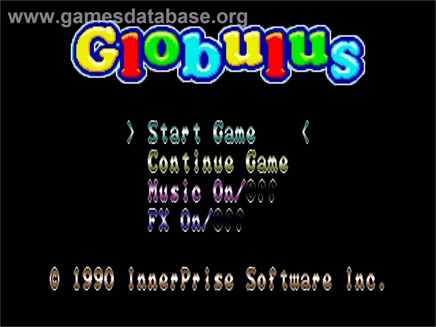 Globulus - Commodore Amiga - Artwork - Title Screen