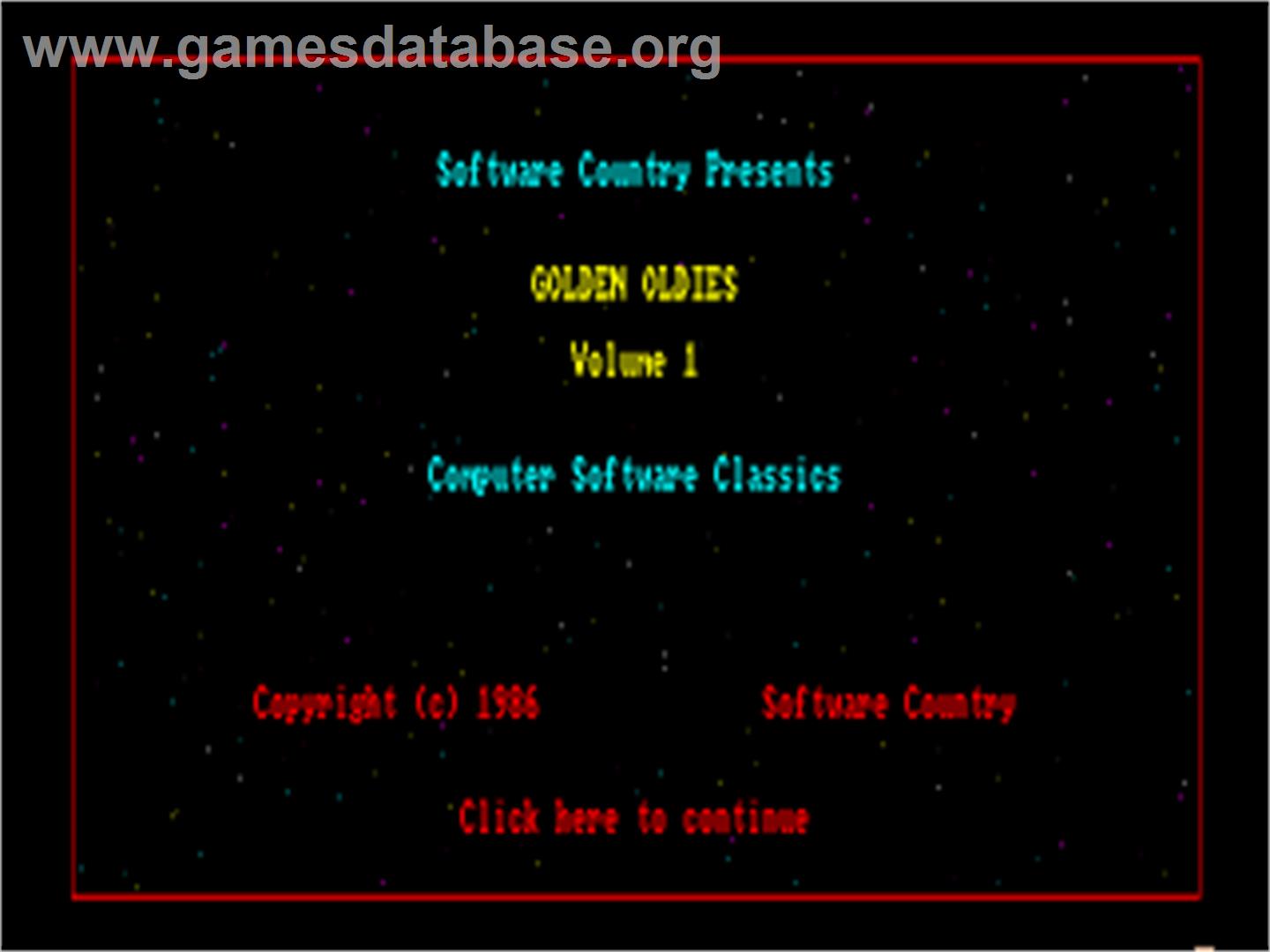 Golden Oldies Vol. 1: Computer Software Classics - Commodore Amiga - Artwork - Title Screen