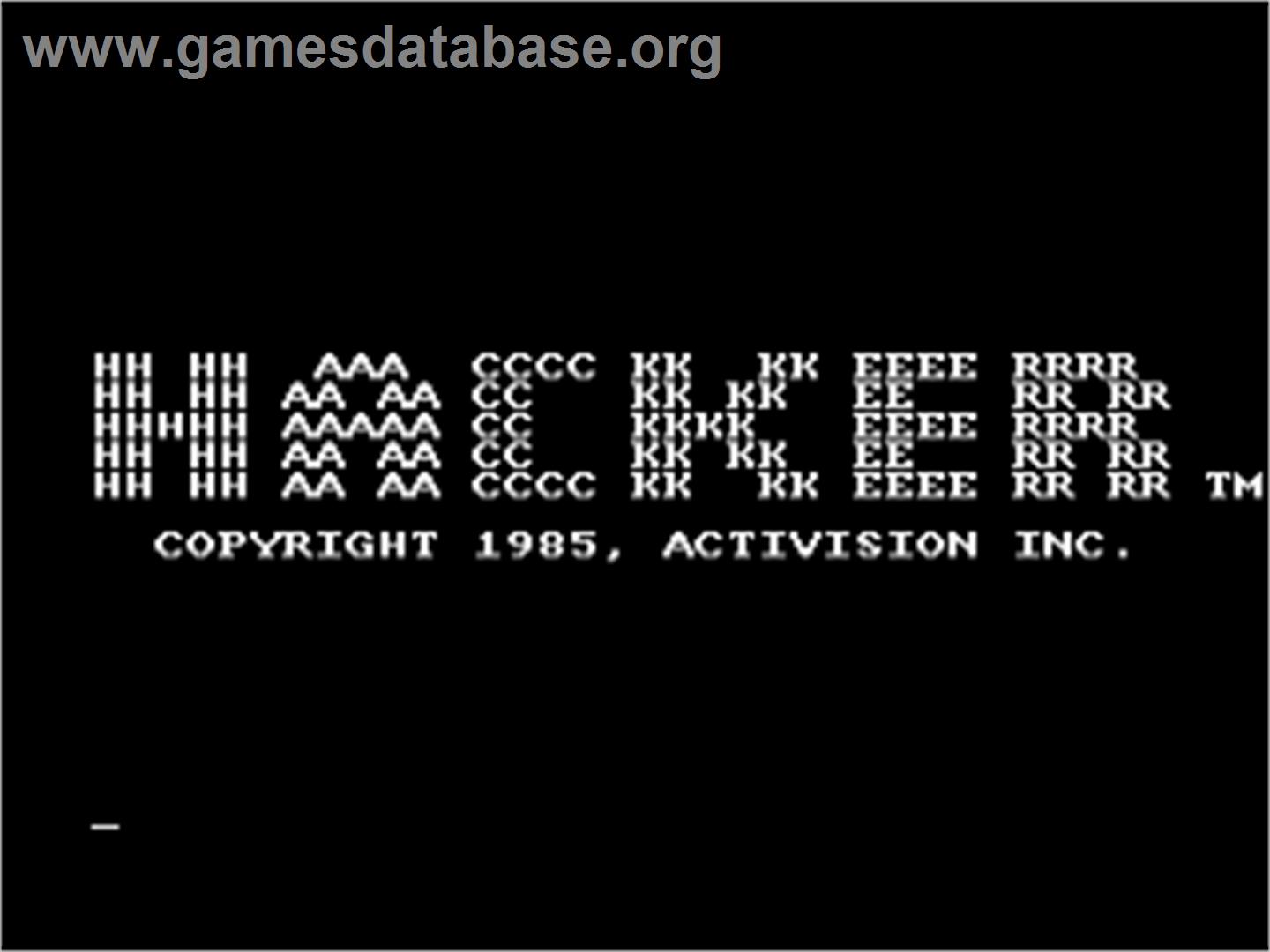 Hacker - Commodore Amiga - Artwork - Title Screen