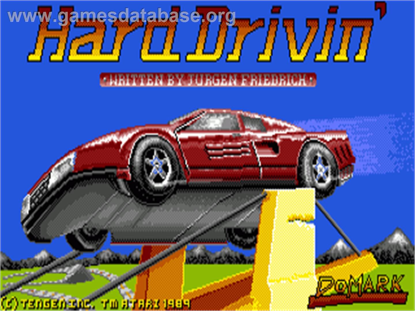 Hard Drivin' - Commodore Amiga - Artwork - Title Screen