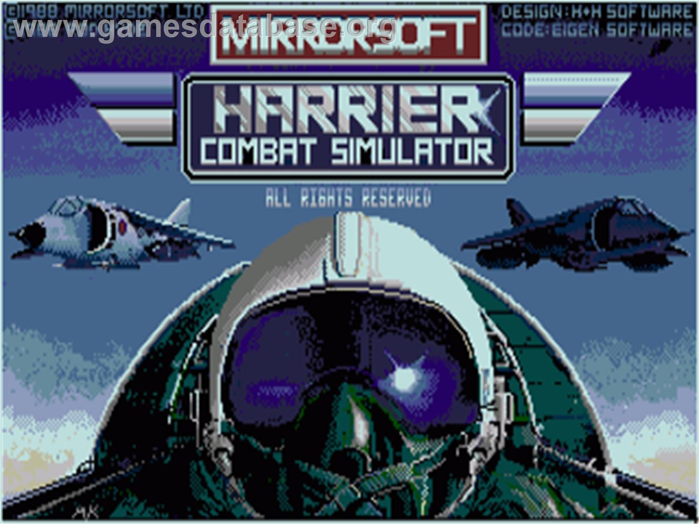 Harrier Combat Simulator - Commodore Amiga - Artwork - Title Screen