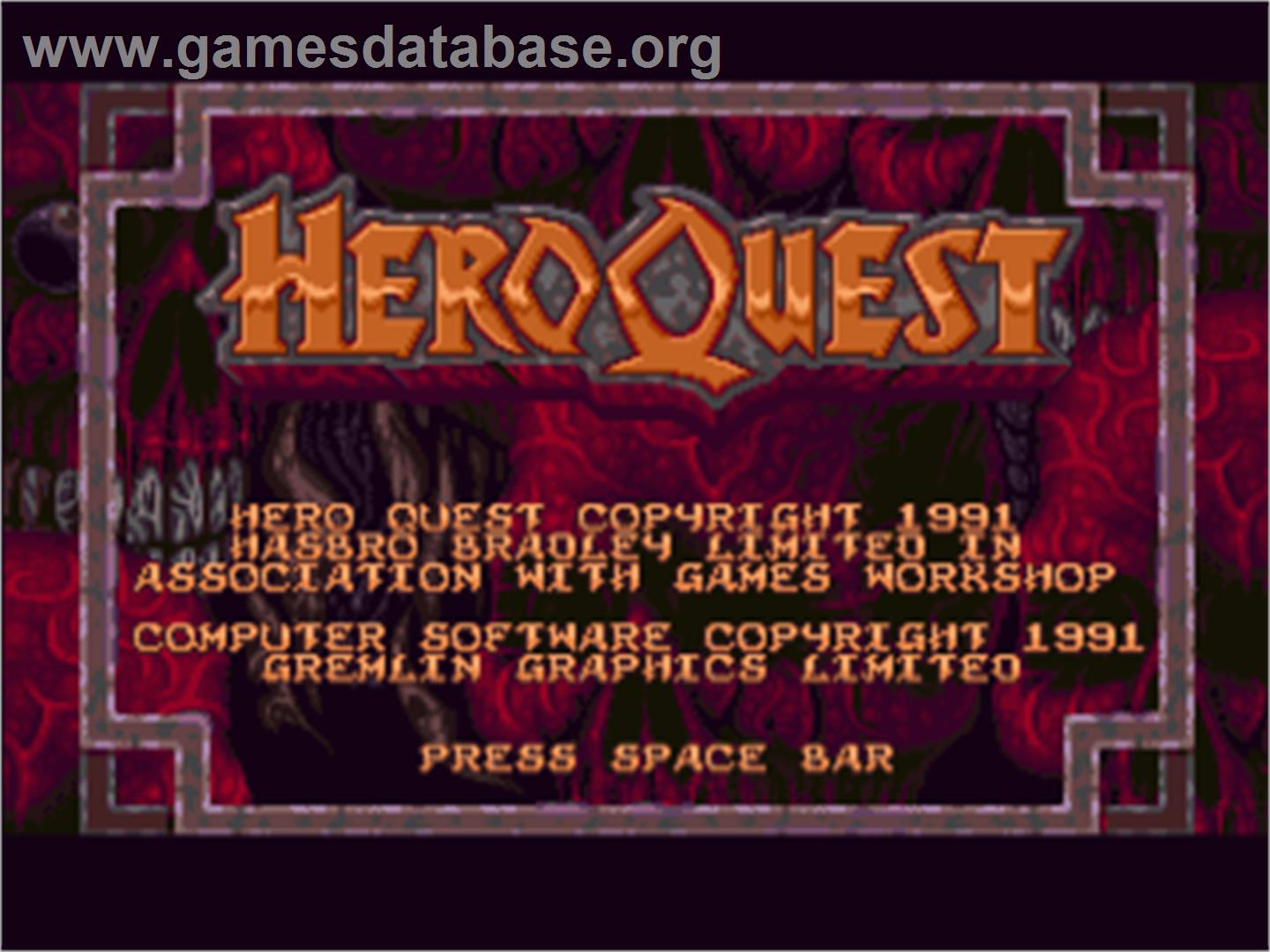 HeroQuest - Commodore Amiga - Artwork - Title Screen