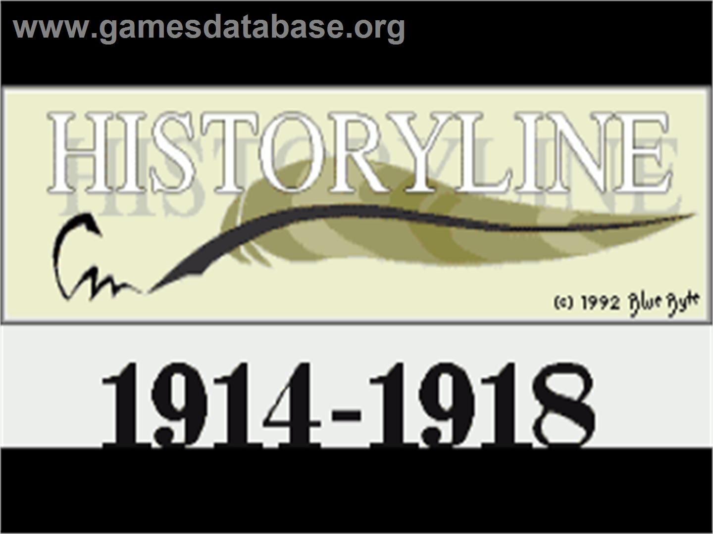 Historyline: 1914 - 1918 - Commodore Amiga - Artwork - Title Screen