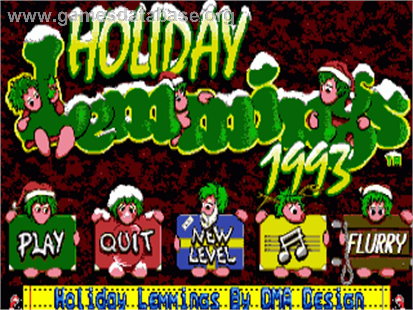 Holiday Lemmings 1993 - Commodore Amiga - Artwork - Title Screen