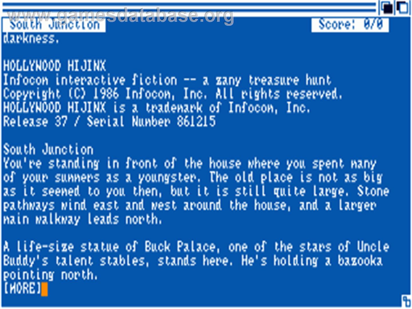 Hollywood Hijinx - Commodore Amiga - Artwork - Title Screen