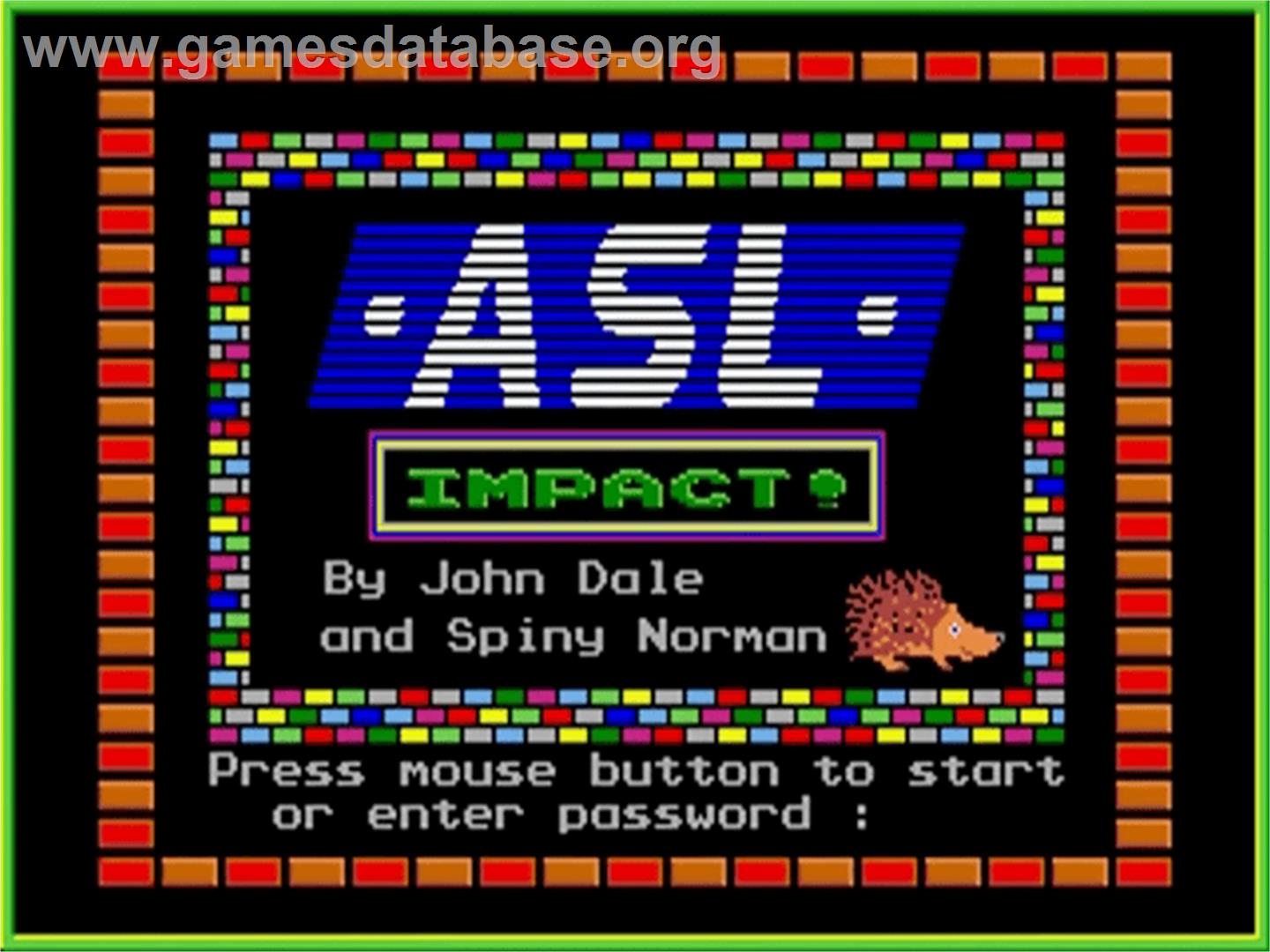 Impact 95 - Commodore Amiga - Artwork - Title Screen