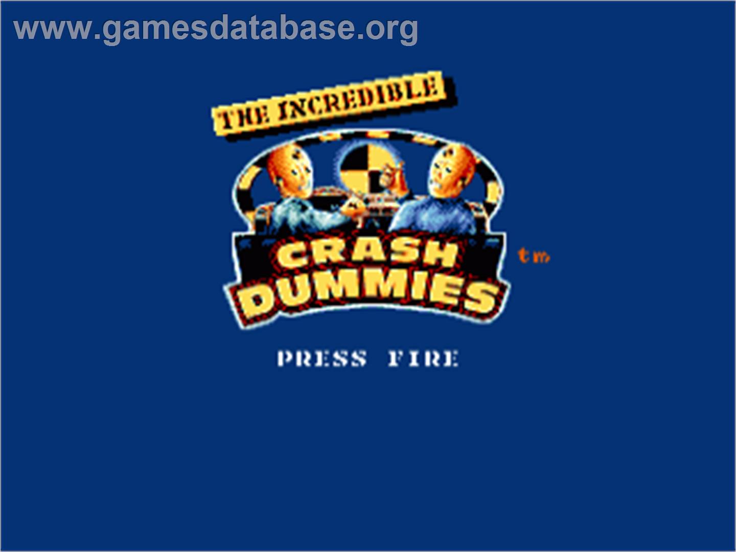 Incredible Crash Dummies, The - Commodore Amiga - Artwork - Title Screen