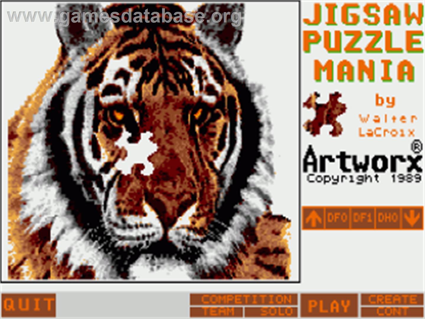 Jigsaw Puzzlemania - Commodore Amiga - Artwork - Title Screen