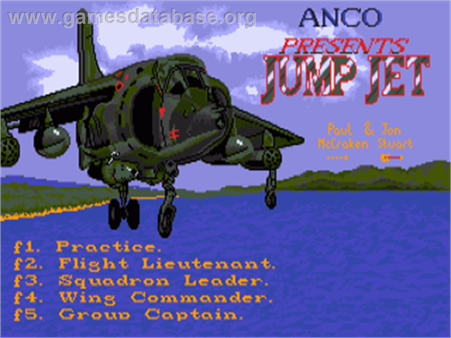 Jump Jet - Commodore Amiga - Artwork - Title Screen