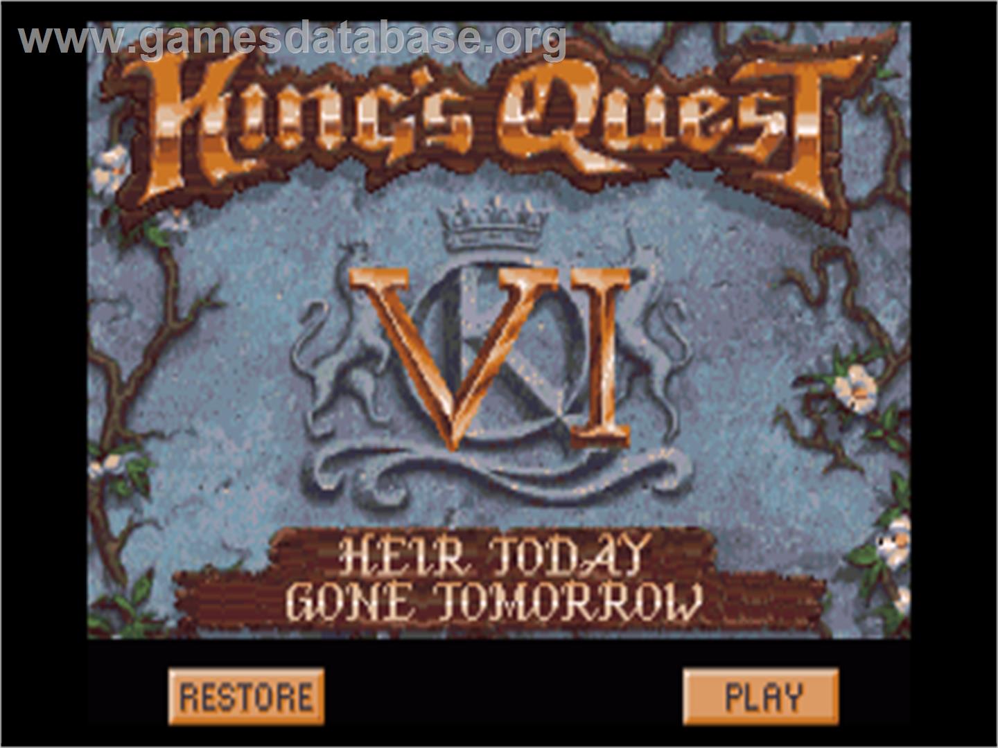 King's Quest VI: Heir Today, Gone Tomorrow - Commodore Amiga - Artwork - Title Screen