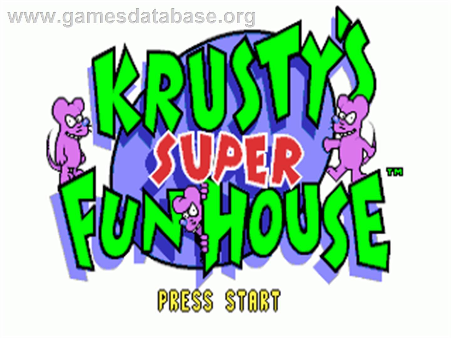 Krusty's Fun House - Commodore Amiga - Artwork - Title Screen