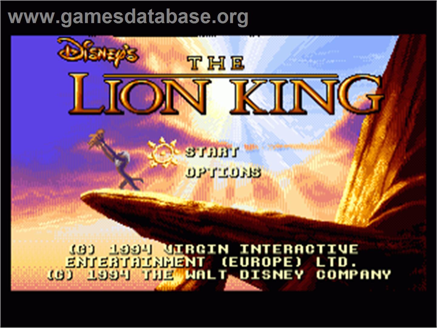 Lion King - Commodore Amiga - Artwork - Title Screen