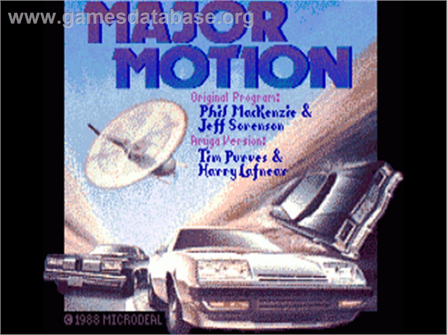 Major Motion - Commodore Amiga - Artwork - Title Screen