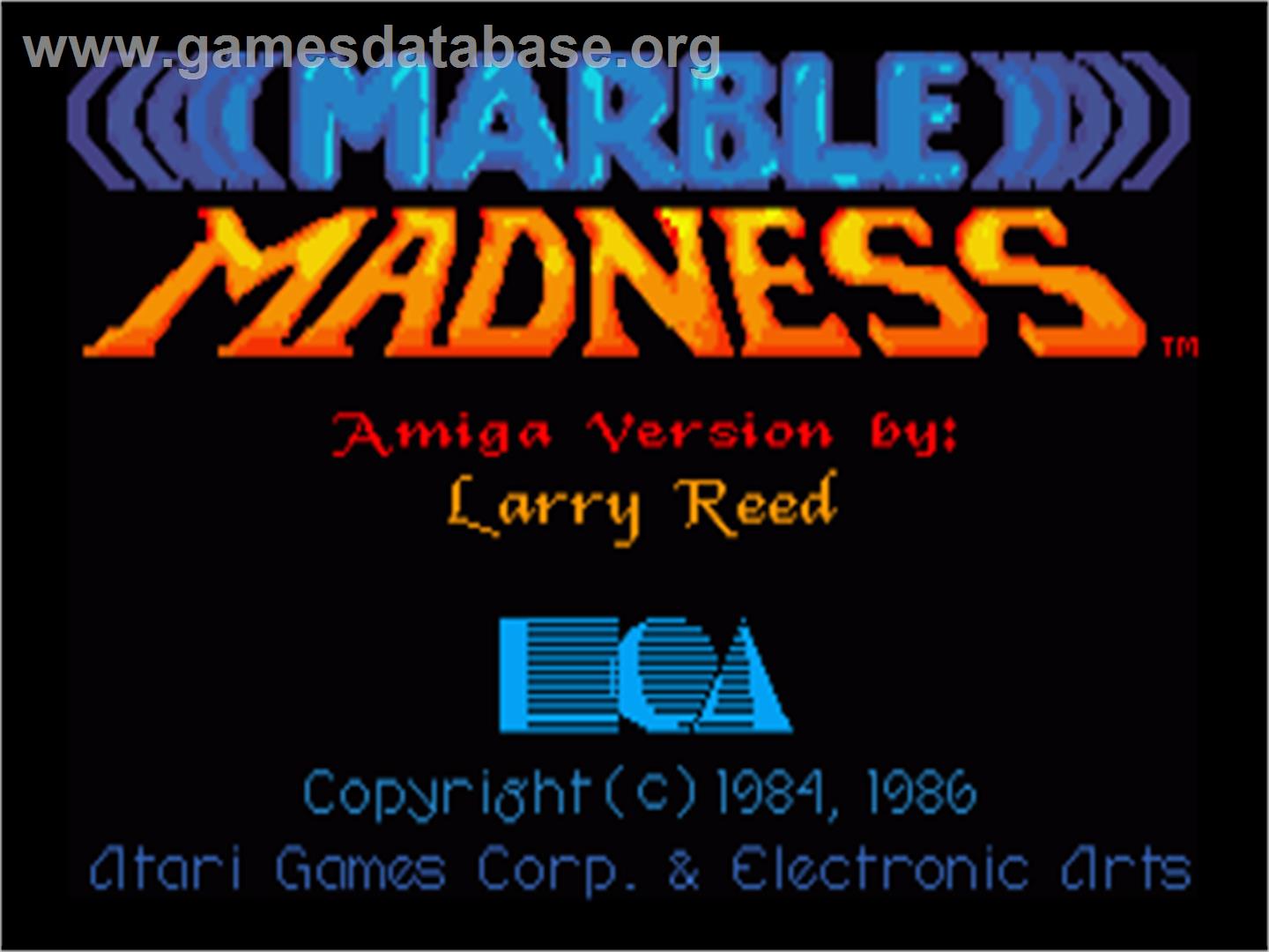 Marble Madness - Commodore Amiga - Artwork - Title Screen
