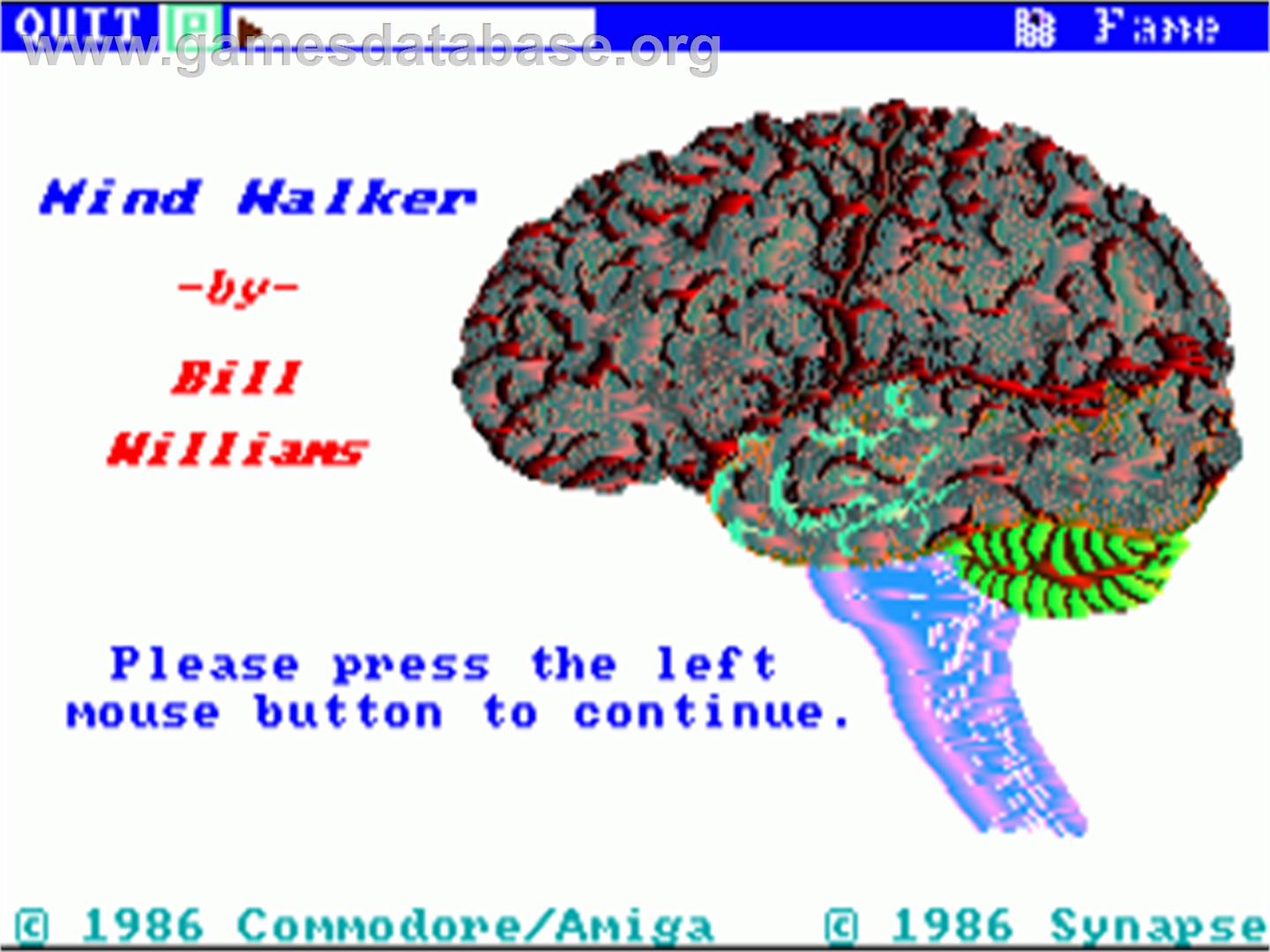 Mind Walker - Commodore Amiga - Artwork - Title Screen