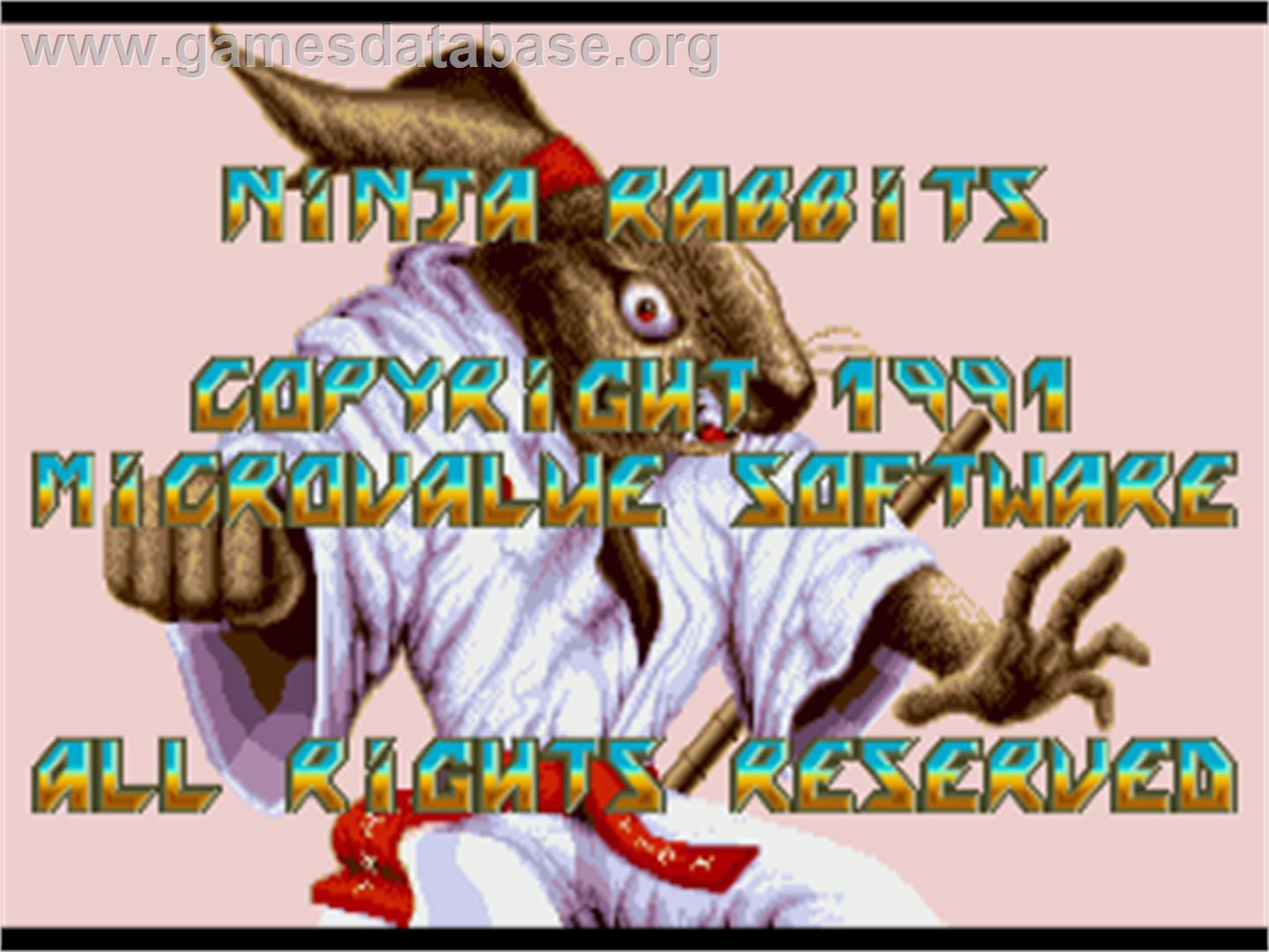 Ninja Rabbits - Commodore Amiga - Artwork - Title Screen