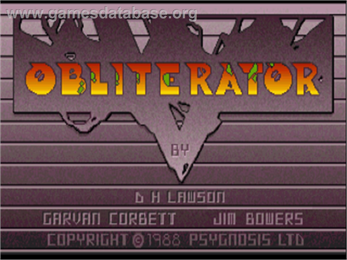 Obliterator - Commodore Amiga - Artwork - Title Screen
