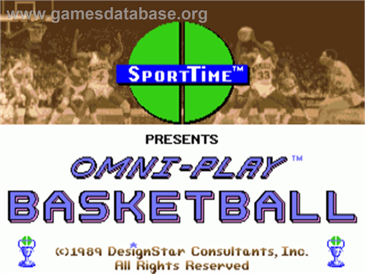 Omni-play Basketball - Commodore Amiga - Artwork - Title Screen