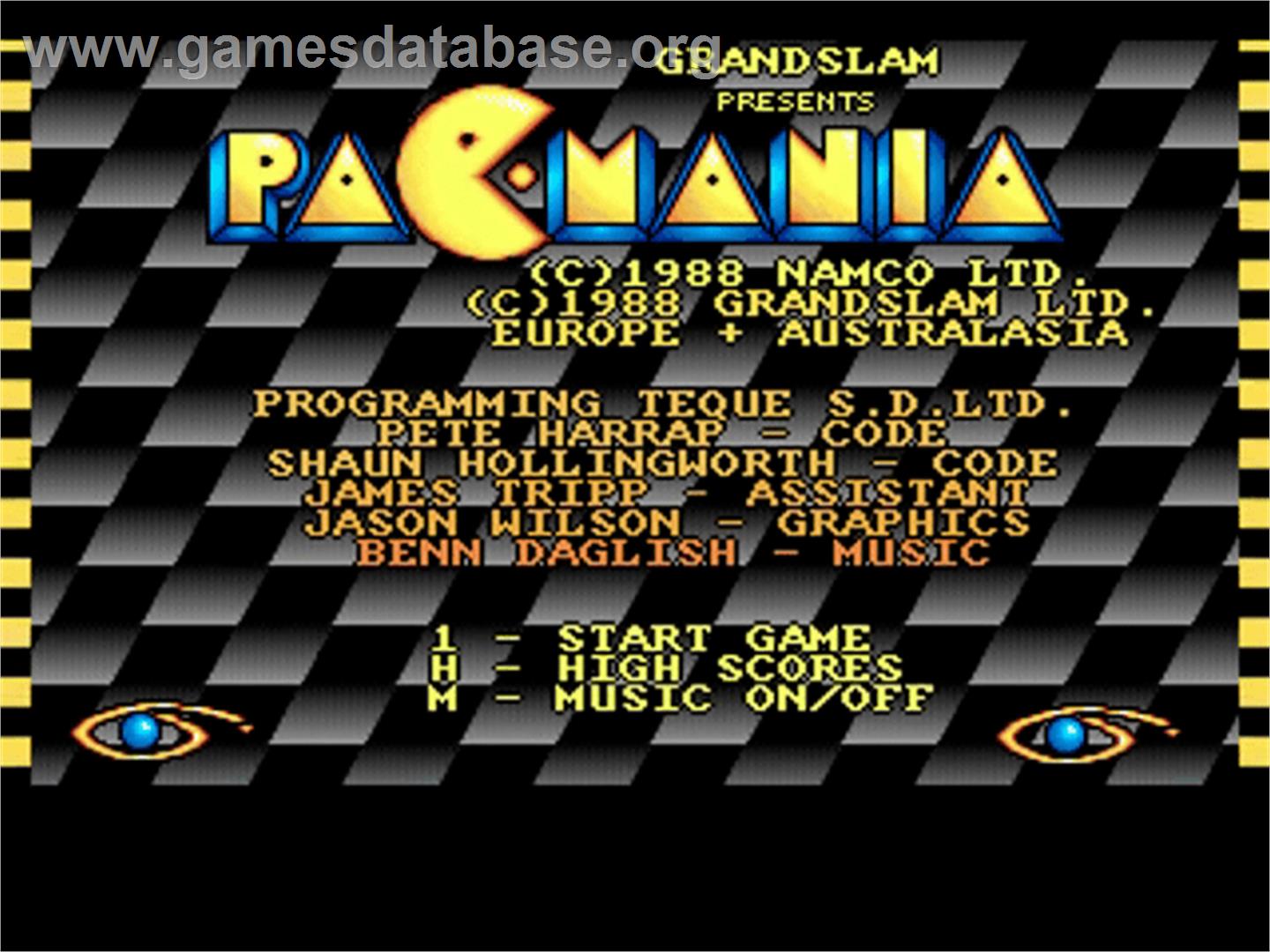 Pac-Mania - Commodore Amiga - Artwork - Title Screen