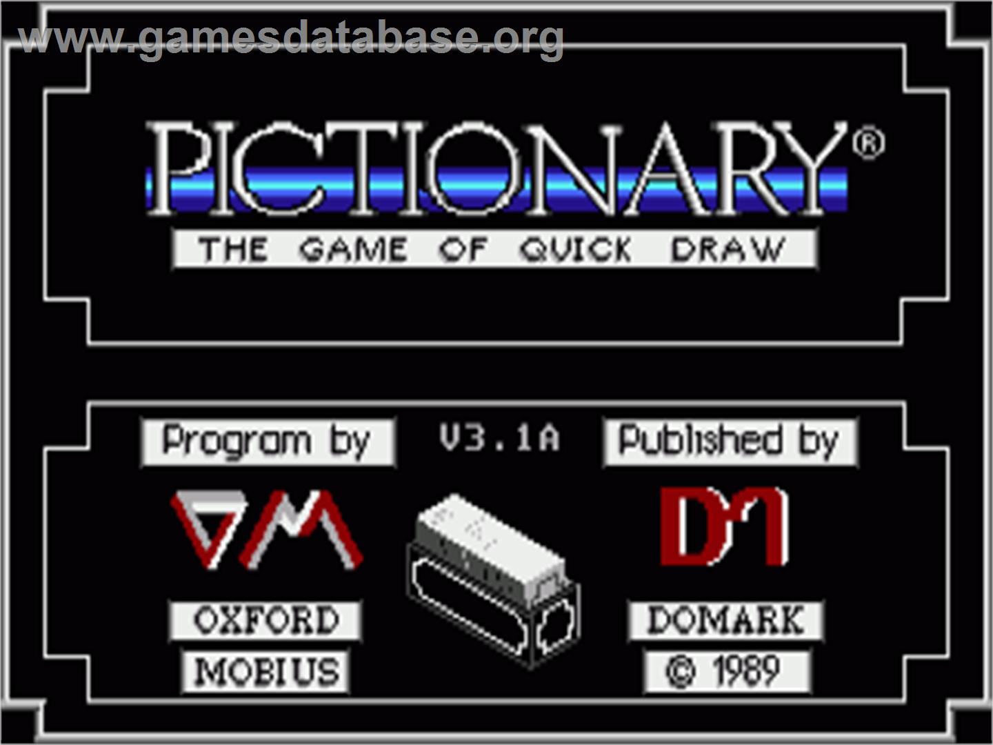 Pictionary - Commodore Amiga - Artwork - Title Screen