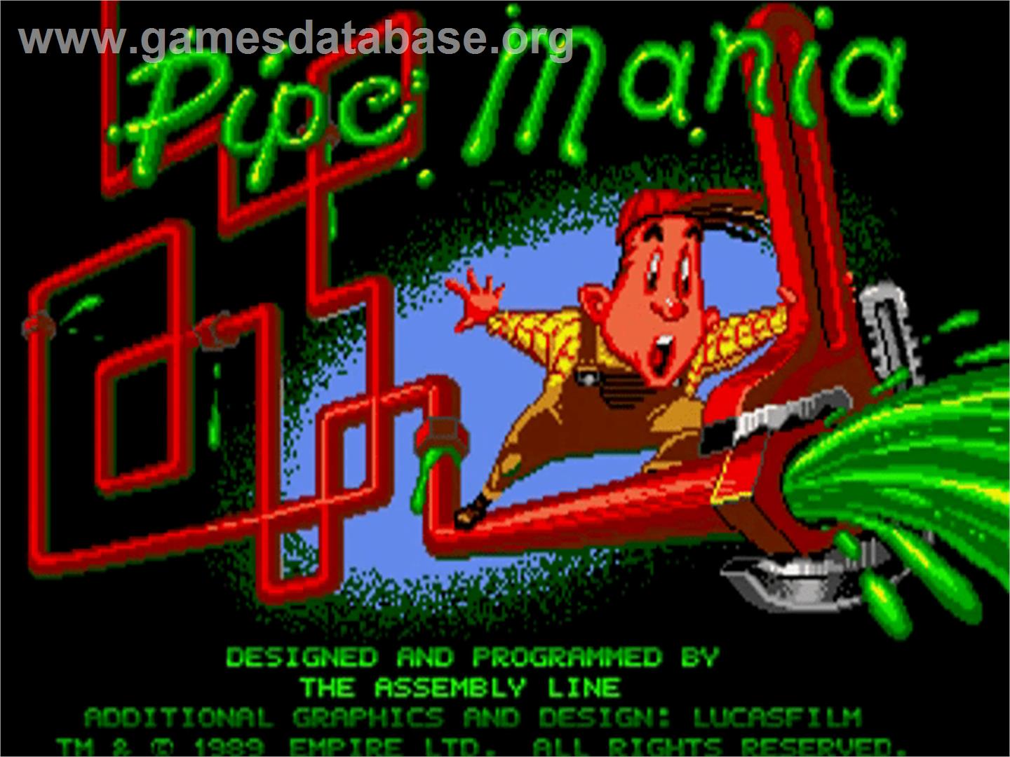 Pipe Mania - Commodore Amiga - Artwork - Title Screen